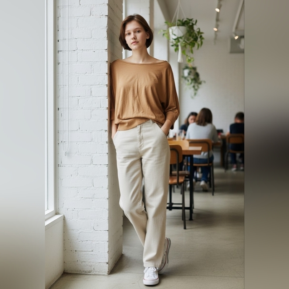 Free People Top Golden Honey V Neckline We the Free Comfy Blouse Bohemian - Picture 16 of 16